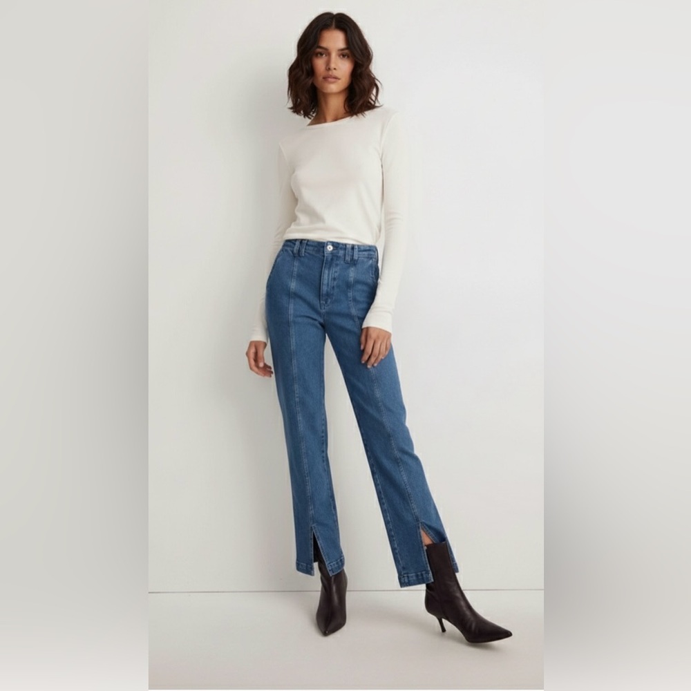 The Perfect Vintage Jean in Medium Indigo Wash: Seamed Edition